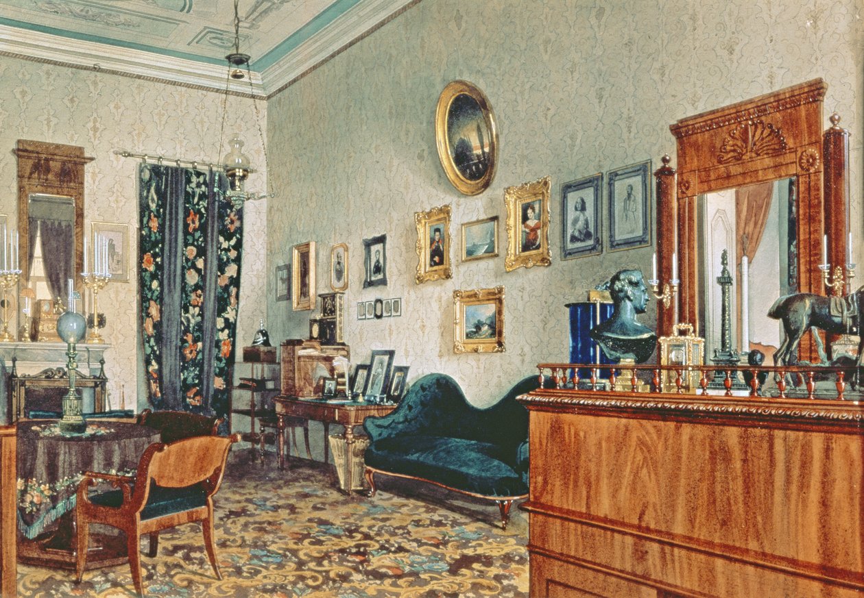 Mikhail Obreskoffs kontor, 1848 af Luigi Premazzi