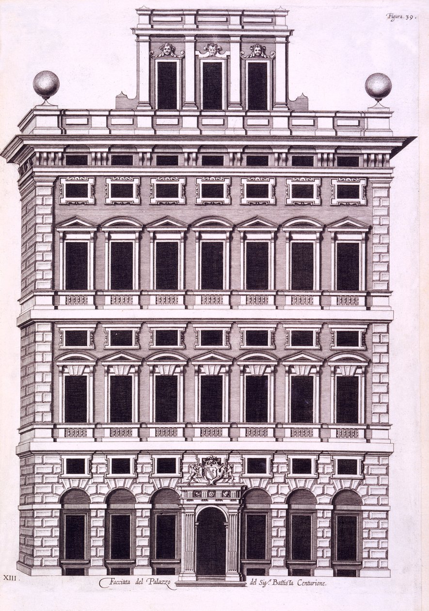 Design til det kongelige palads i Caserta, 1756 af Luigi Vanvitelli