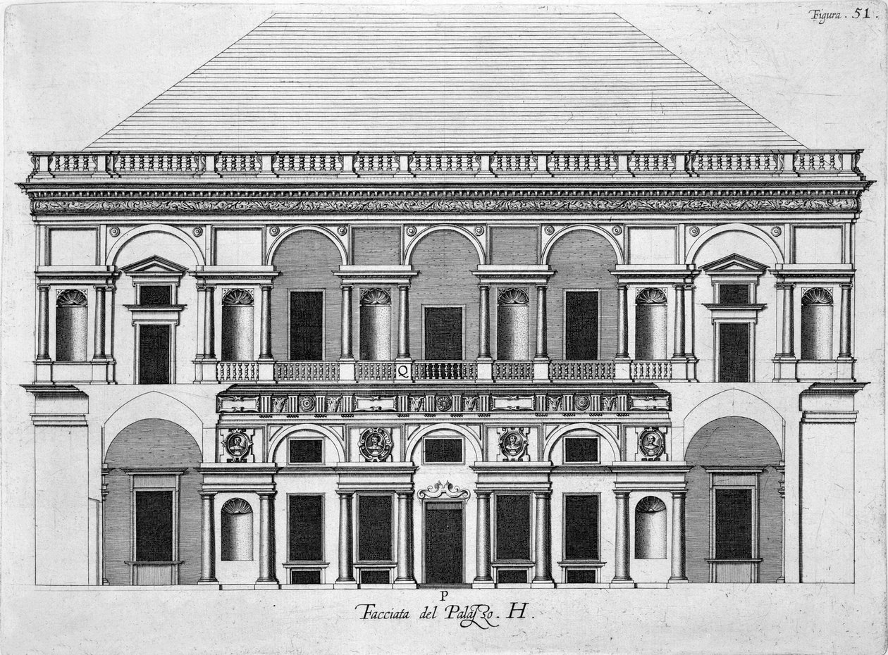 Design til det kongelige palads i Caserta, 1756 af Luigi Vanvitelli