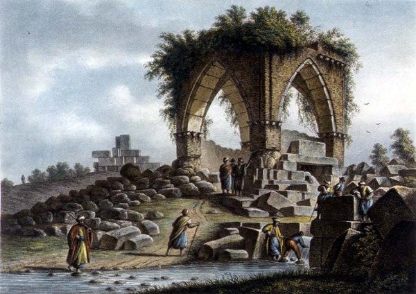 Fountain of Serpents, Syrien, pub. af William Watts af Luigi (after) Mayer
