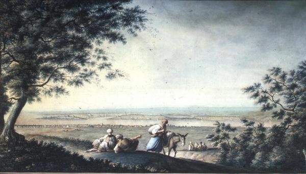 Udsigt over Konstantinopel (gouache) af Luigi (after) Mayer