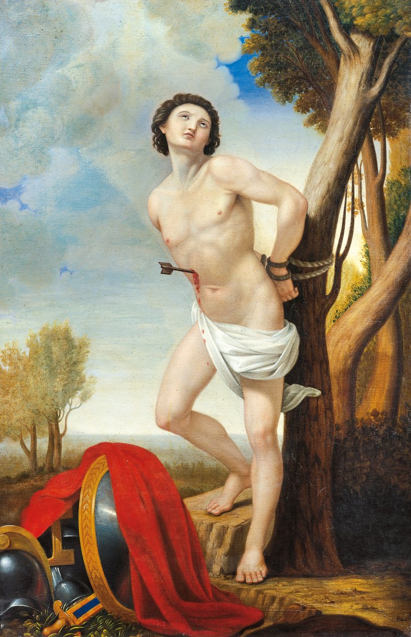 Martyrium of St Sebastian, af Luigi Asioli (1817-77), olie på lærred af Luigi Asioli
