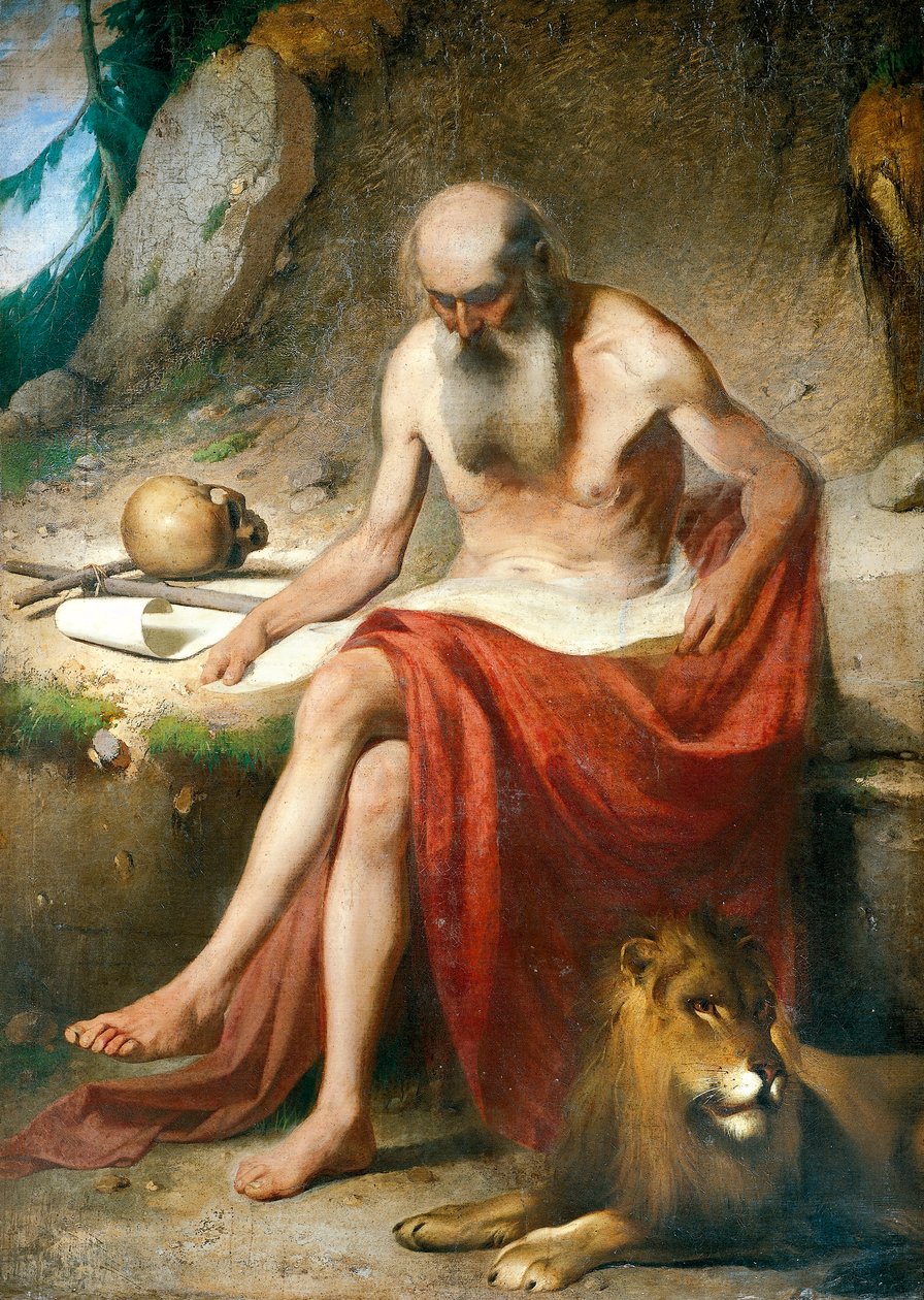 St. Jerome the Penitent, ca. 1867, af Louis Asioli (1817-1877), olie på lærred af Luigi Asioli