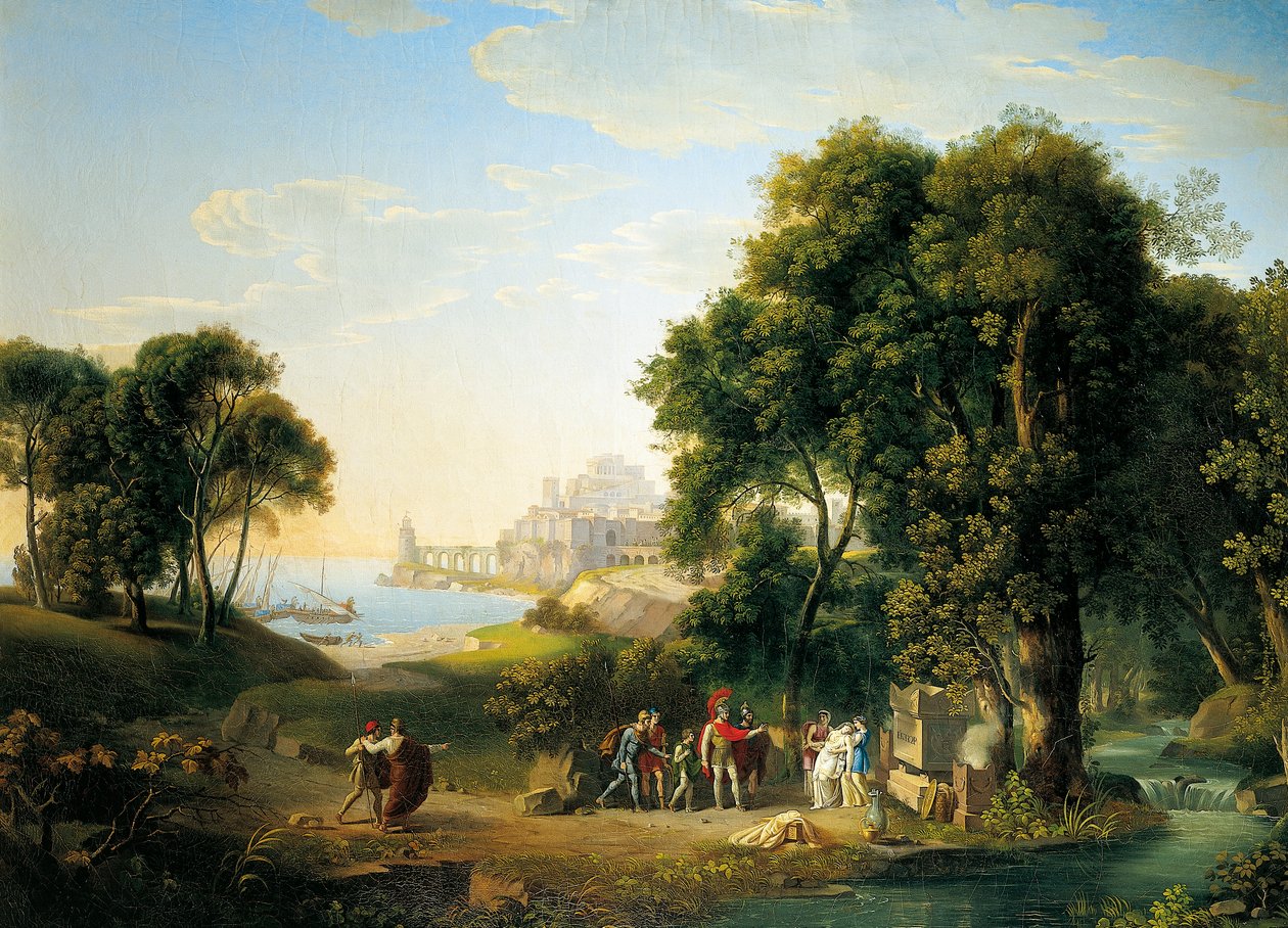 Aeneas møder Andromache i Butrinto af Luigi Basiletti