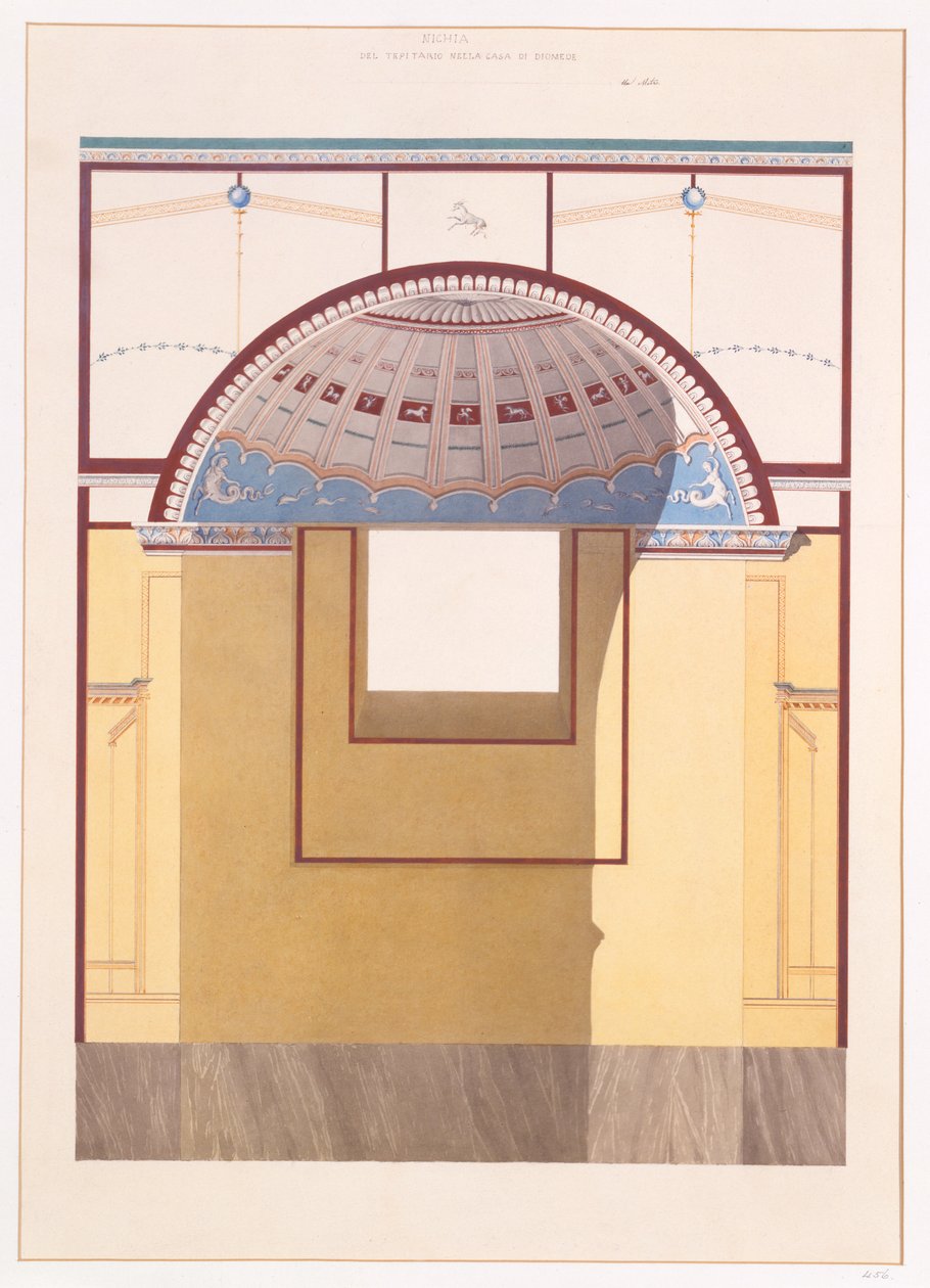 Niche i tepidarium, House of Diomedes, Pompeji, 1897 af Luigi Bazzani