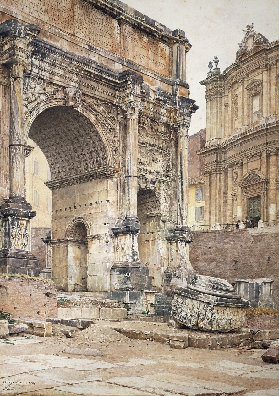 Buen af Septimius Severus i Rom, af Luigi Bazzani (1836-1927). Olie på lærred. af Luigi Bazzani