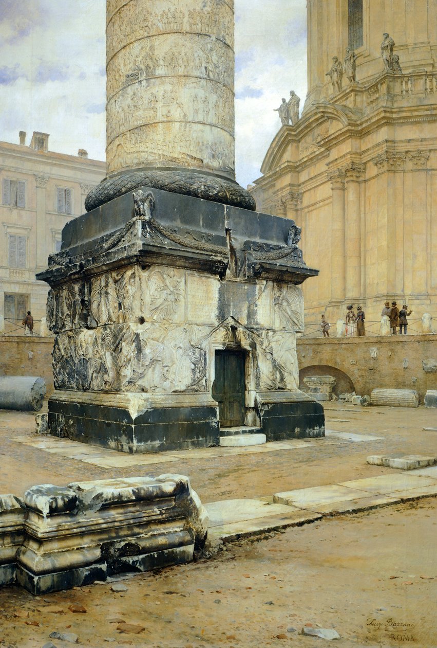 Trajans søjle i Rom, af Luigi Bazzani (1836-1927). Olie på lærred 70,5x103 cm. af Luigi Bazzani