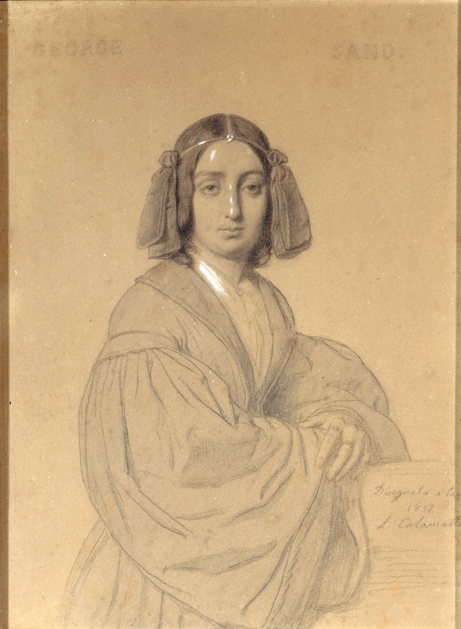 Portræt af George Sand, 1837. af Luigi Calamatta