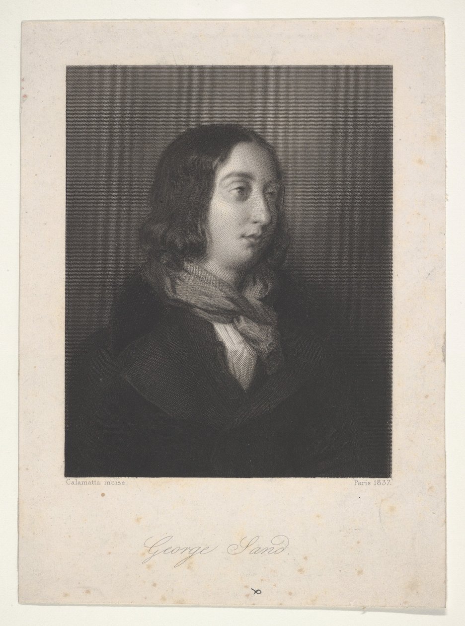 Portræt af George Sand, 1837. af Luigi Calamatta