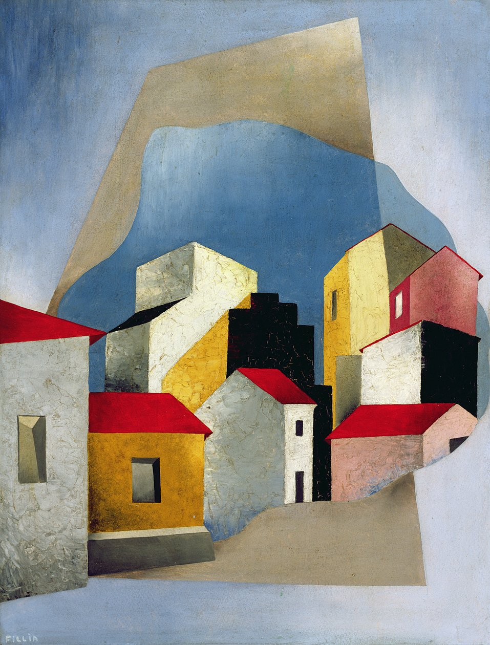 Huse ved Lerici, 1932-33 af Luigi Colombo Fillia