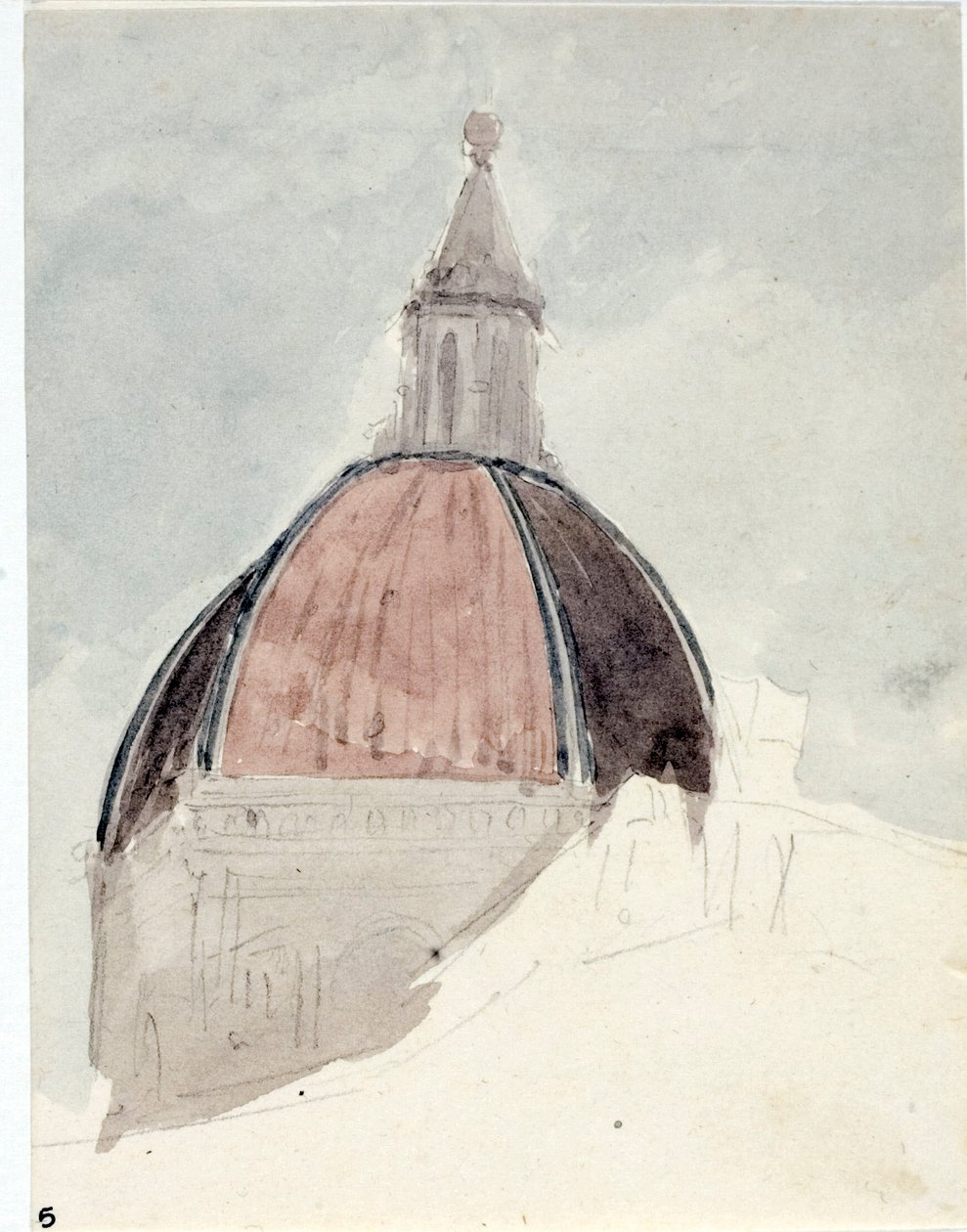 Kuppel af kirken Santa Maria del Fiore, Firenze (Akvarel af Luigi Garibbo