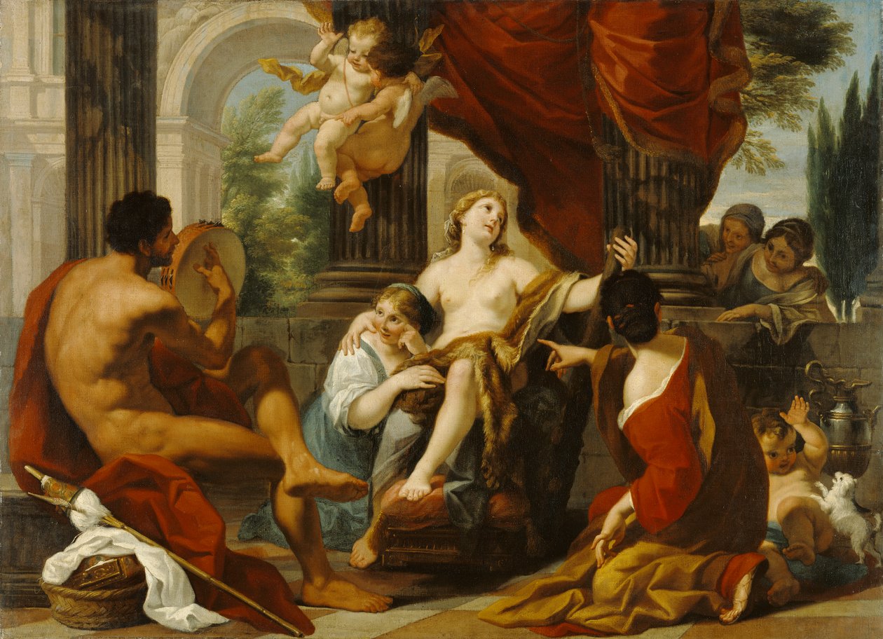 Hercules og Omphale, ca. 1700-10 af Luigi Garzi