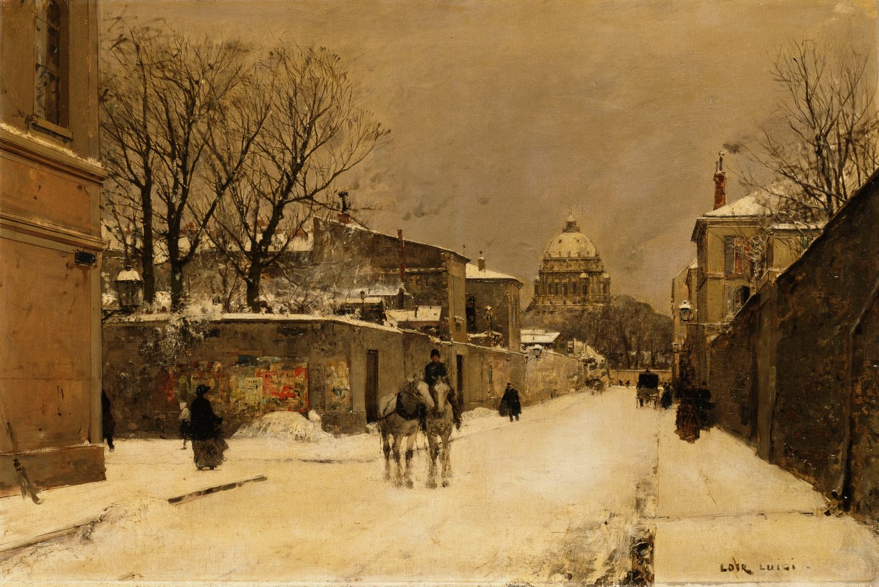 En gade nær Les Invalides, Paris af Luigi Loir