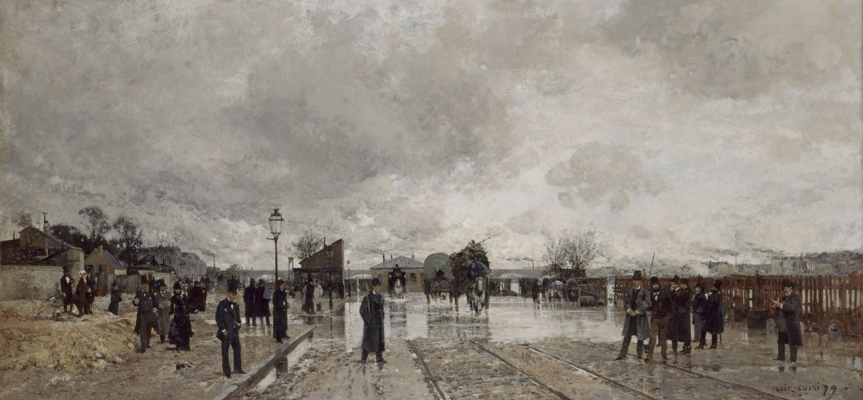 Et hjørne af Bercy under oversvømmelsen af Luigi Loir