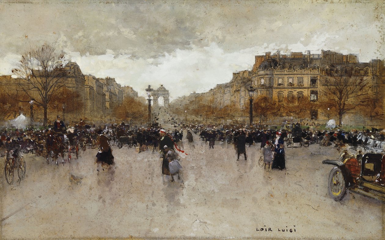 Rundkørsel af Champs Elysees, Paris, af Luigi Loir