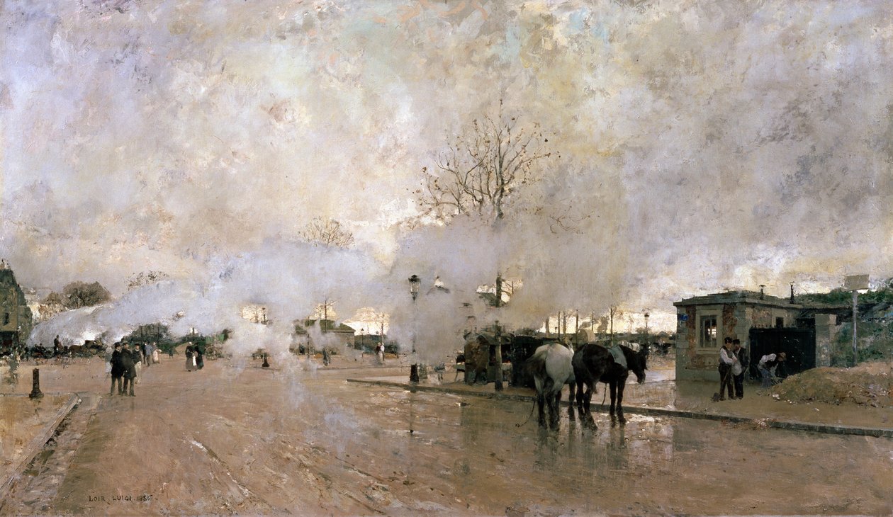 Røg på Paris Circuit Line, 1885. af Luigi Loir