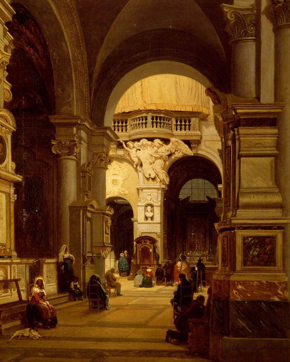 Santa Maria del Popolo-kirken i Rom, af Luigi Marchesi (1825-1862) af Luigi Marchesi