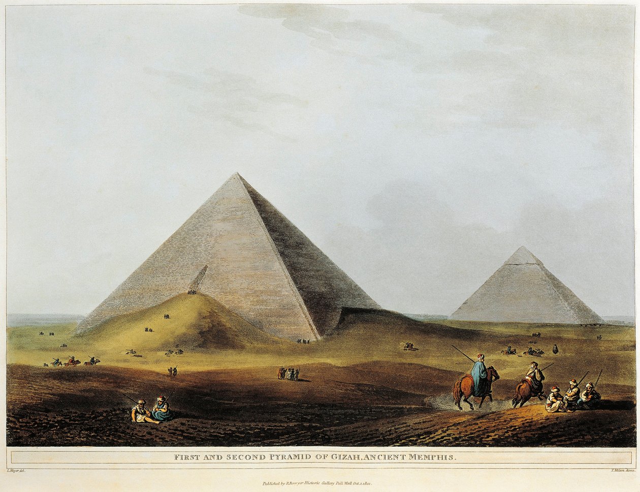 Arabisk bolig bygget på gamle ruiner langs Menuf-kanalen i Egypten fra Views in Egypt af Luigi Mayer, gravering af Luigi Mayer