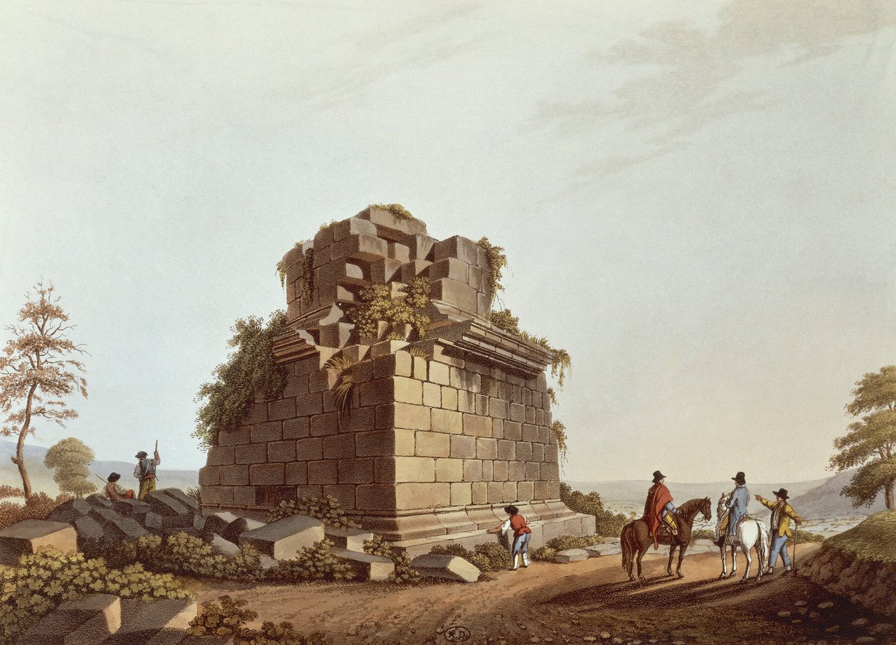 Base af monumental søjle, Sicilien, illustration fra Views of Italy, af Luigi Mayer af Luigi Mayer