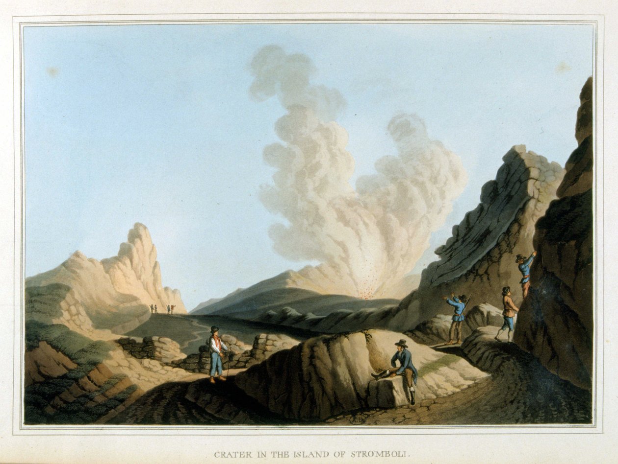 Cratere du Stromboli - i "" Udsigter i det osmanniske herredømme, i Europa, i Asien og nogle af middelhavsøerne"", af Luigi Mayer, London af Luigi Mayer
