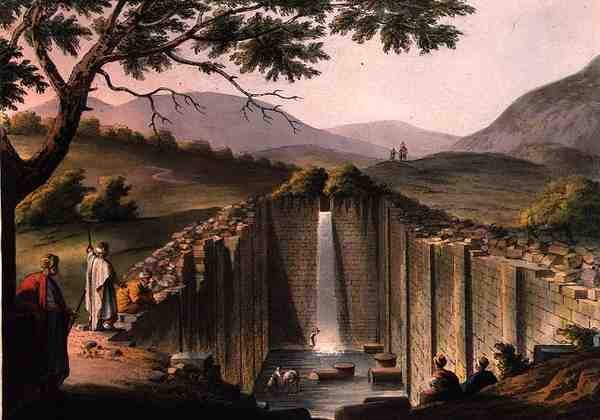 Fountain of Siloam, nær Jerusalem, fra 