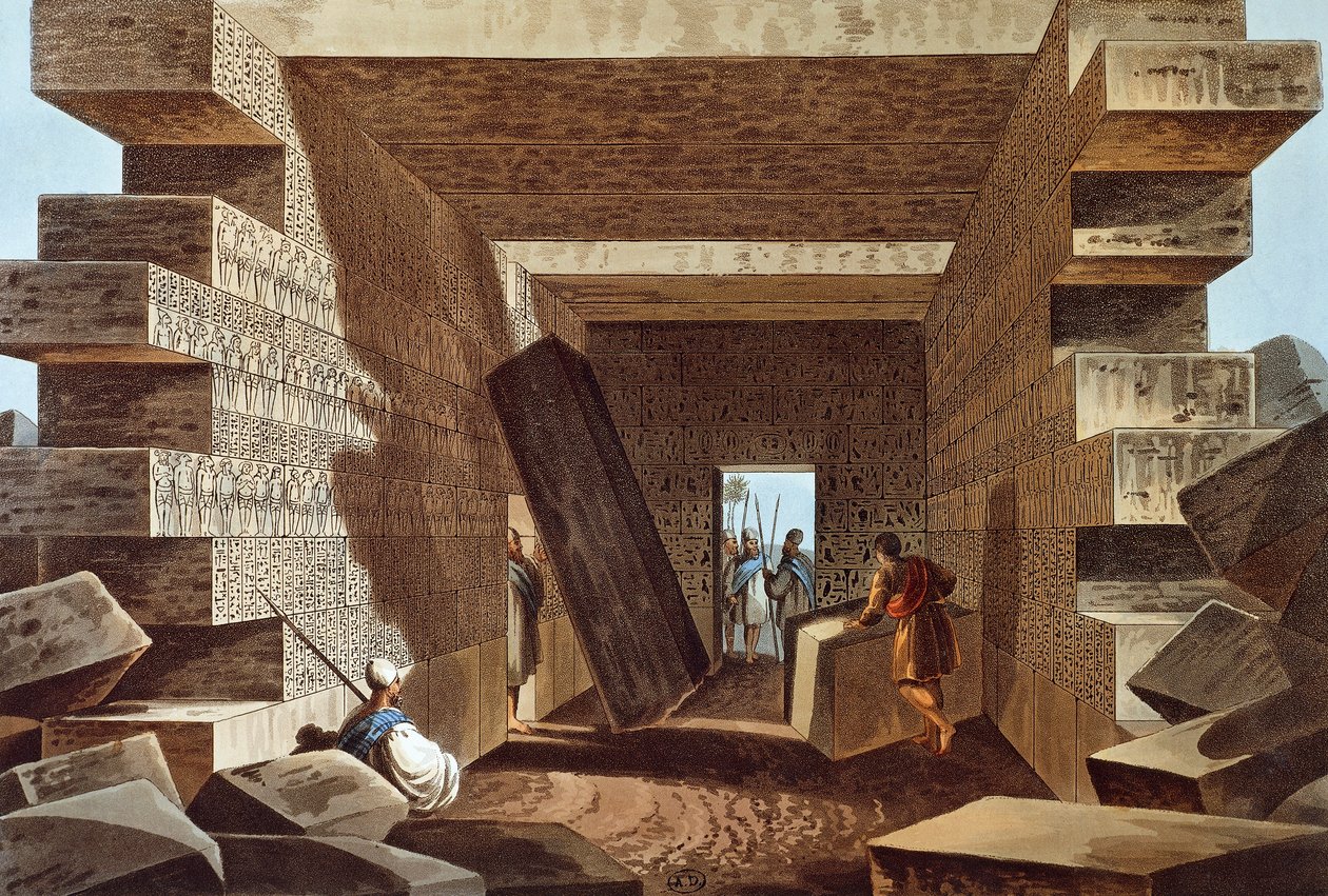 Interiør af Jupiter Ammons tempel i Libyen af Luigi Mayer