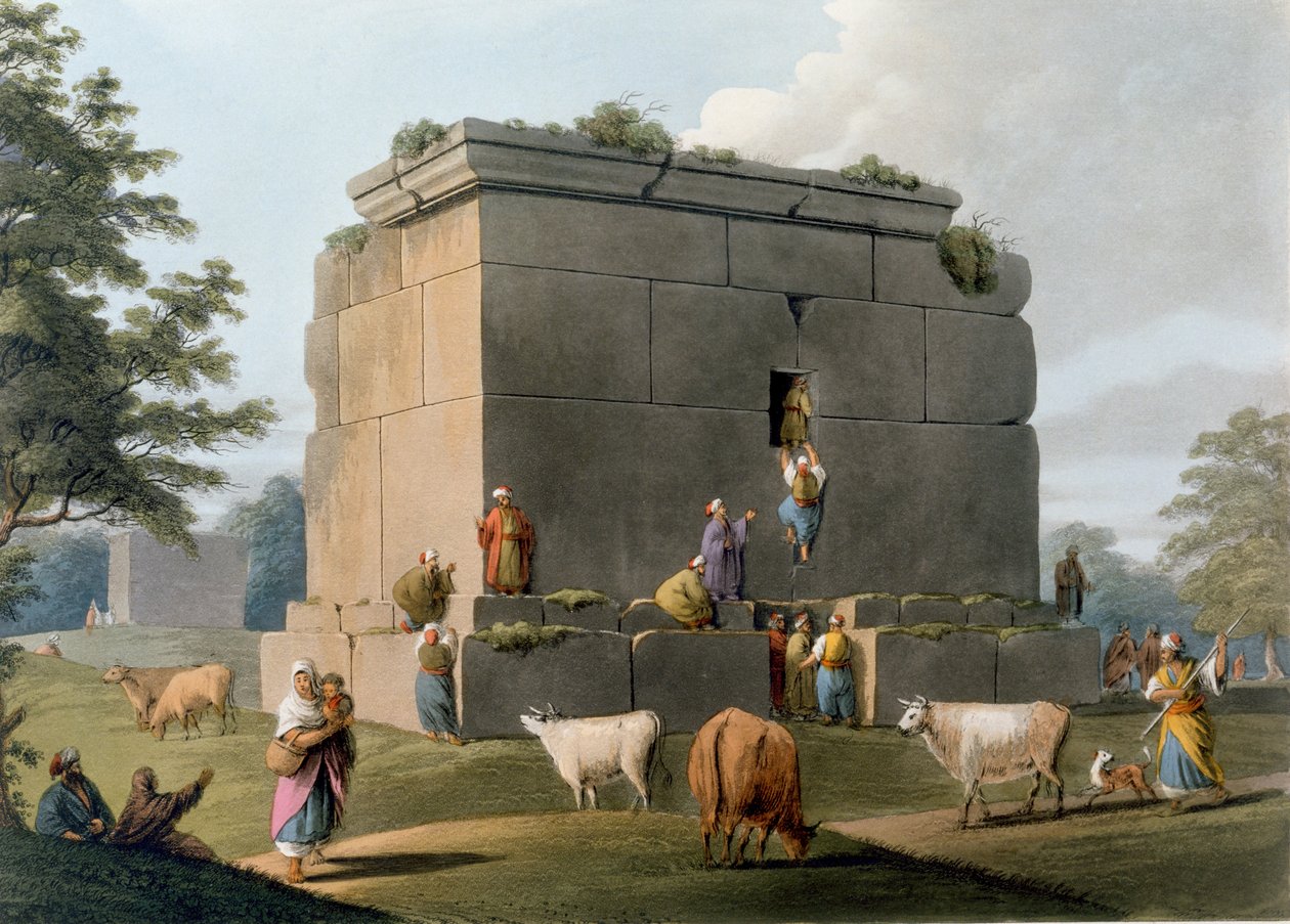 Monument mellem Tripoli og Tortosa, indgraveret af William Watts (1752-1851), 1806 af Luigi Mayer