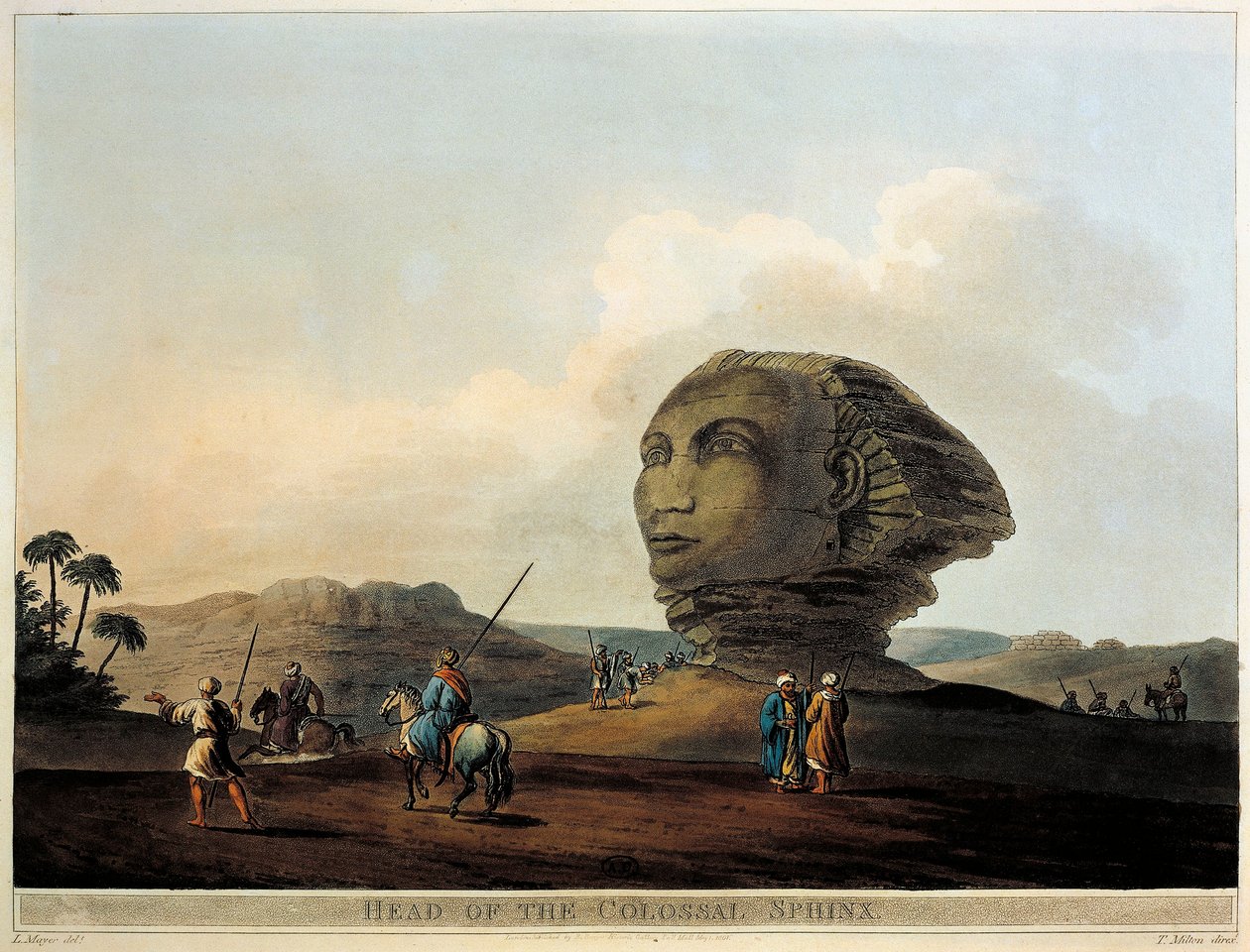 Sfinkshoved i Egypten fra Views in Egypt af Luigi Mayer, gravering af Luigi Mayer