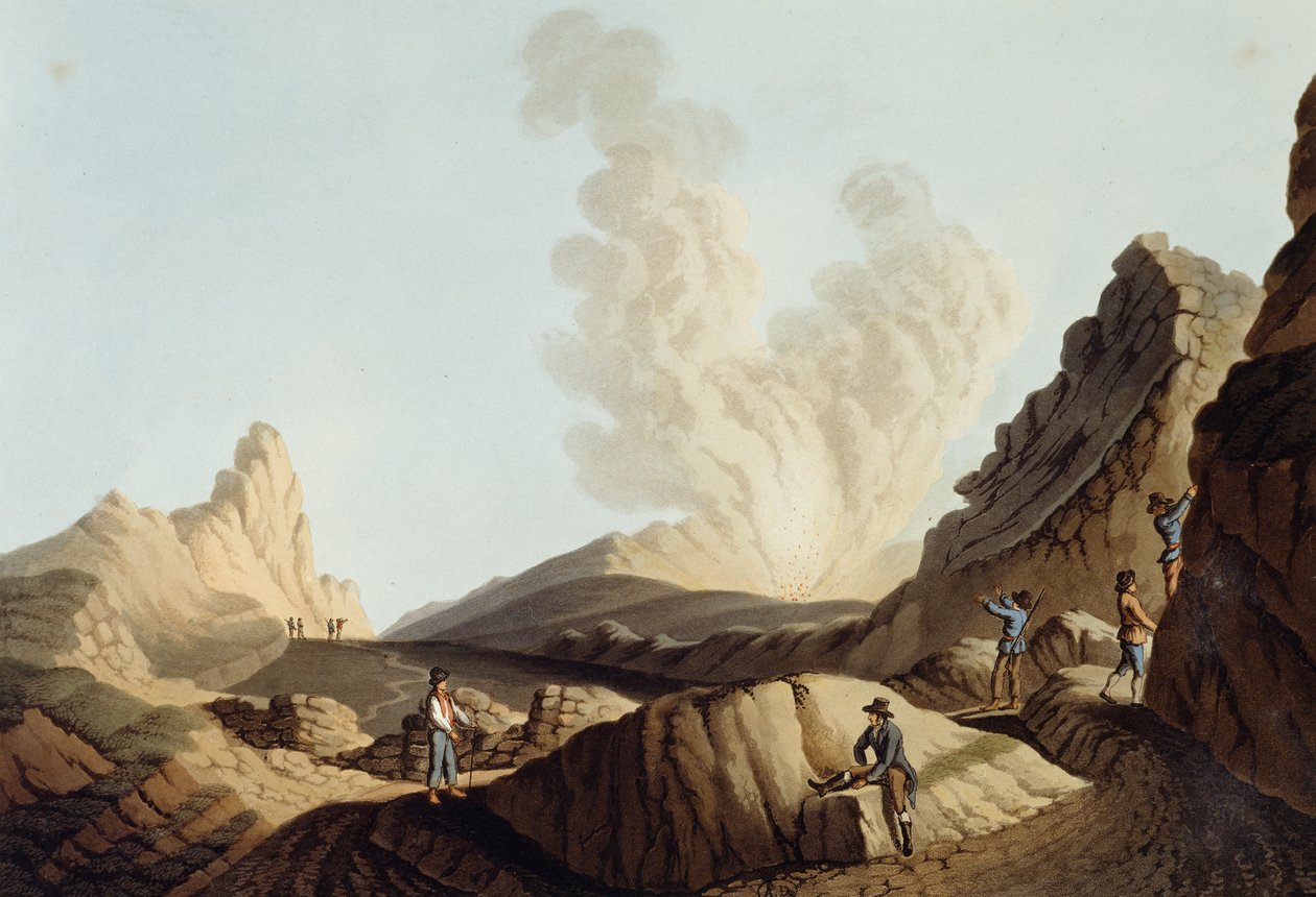 Stromboli-øen, krateret af Luigi Mayer