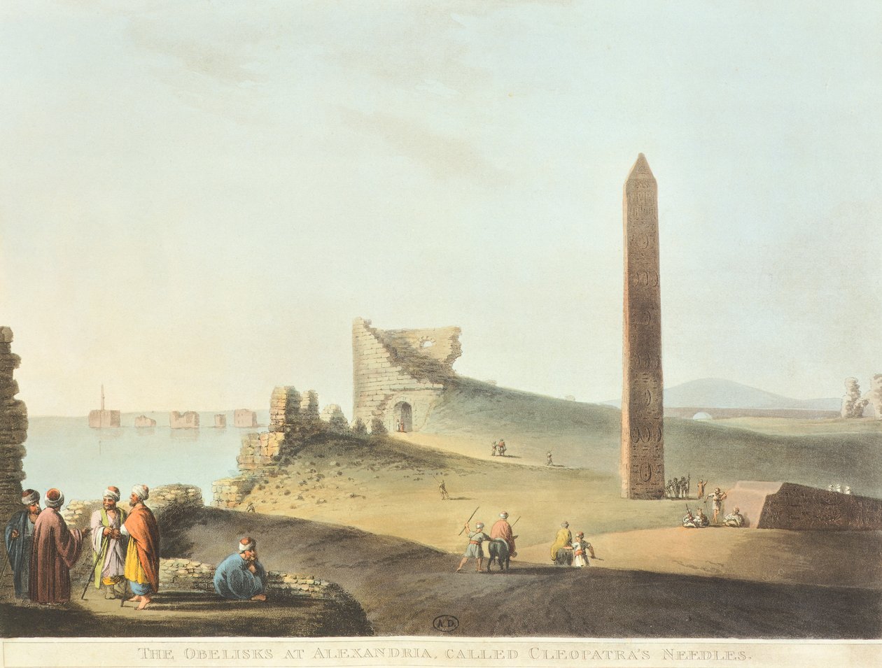 Obelisken (Kleopatras nål) i Alexandria af Luigi Mayer