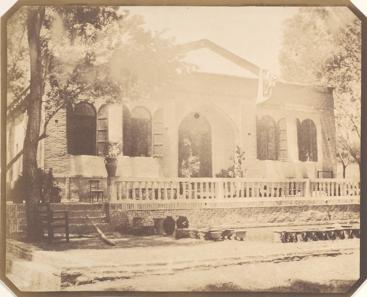 Zerghiandeh. Den russiske ministers landsted, Teheran, 1858. af Luigi Pesce