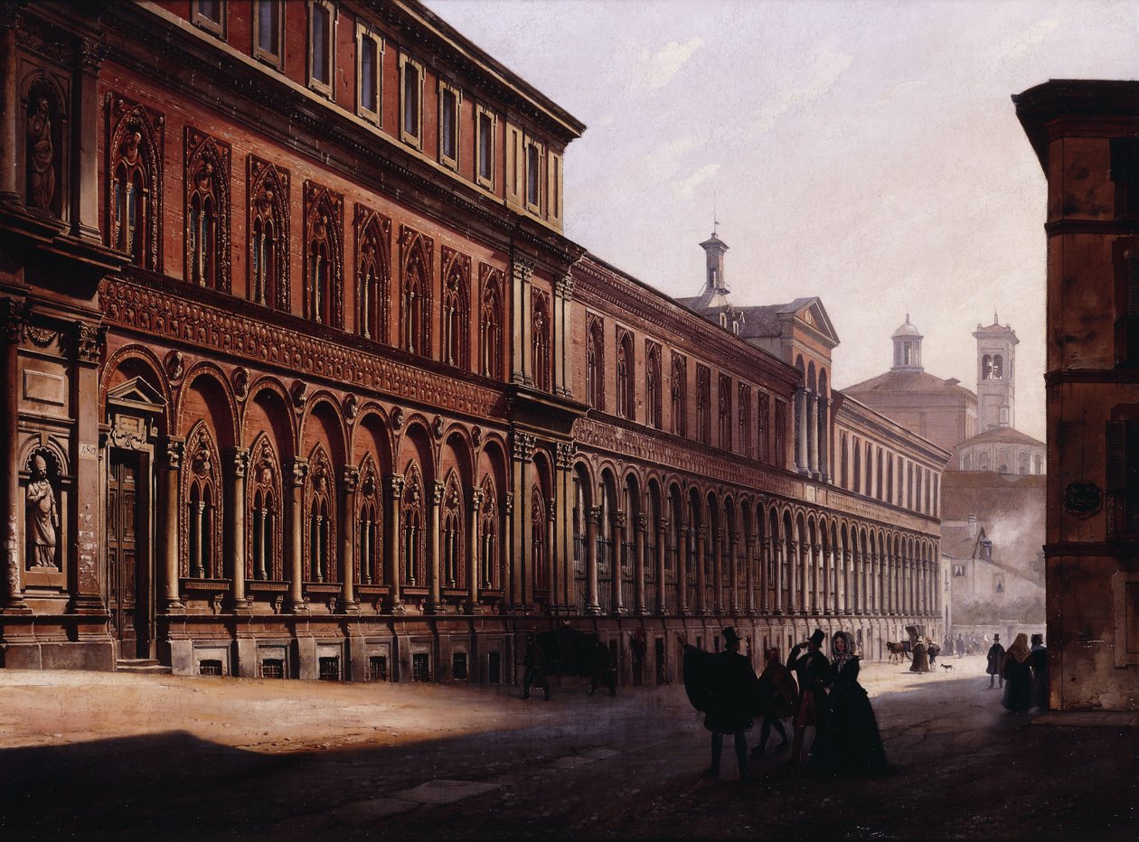 Ca "Grande i Via Festa del Perdona, med S, 1842 af Luigi Premazzi