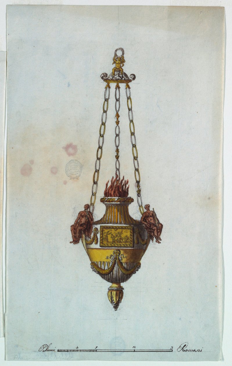 Tegning, alterlampe, 1800-1825 af Luigi Righetti
