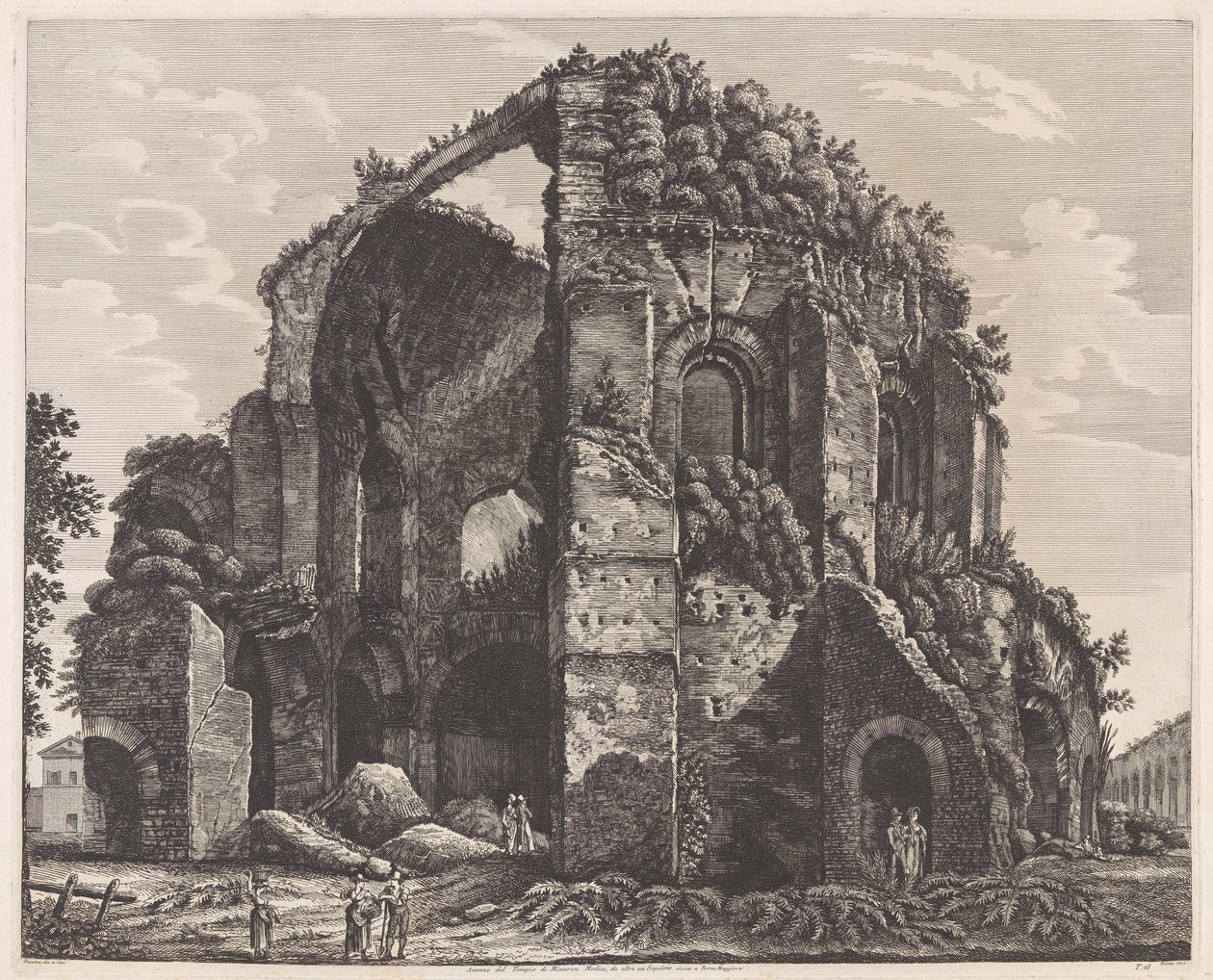 Resten af ​​Templet Minerva Medica af Luigi Rossini