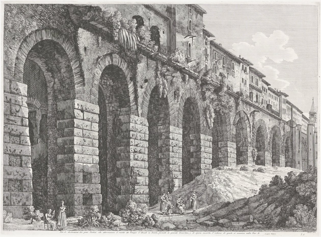De Tempel van Hercules Victor te Tivoli af Luigi Rossini