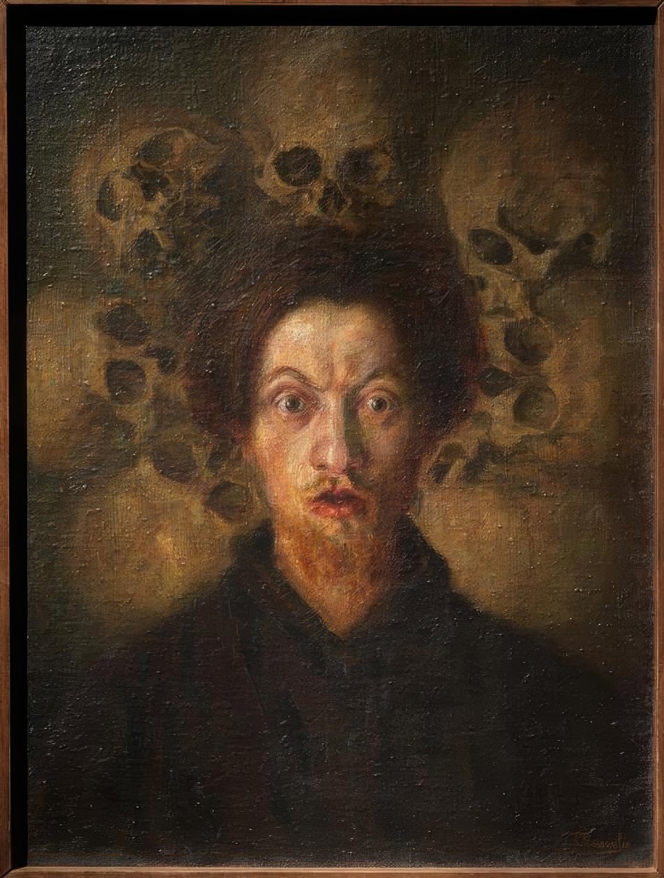 Selvportræt med kranier af Luigi Russolo