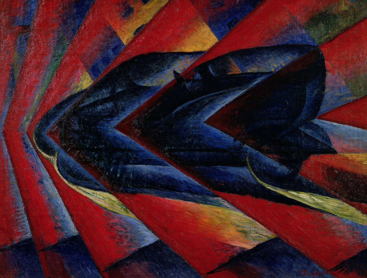 Dynamikken i en bil af Luigi Russolo