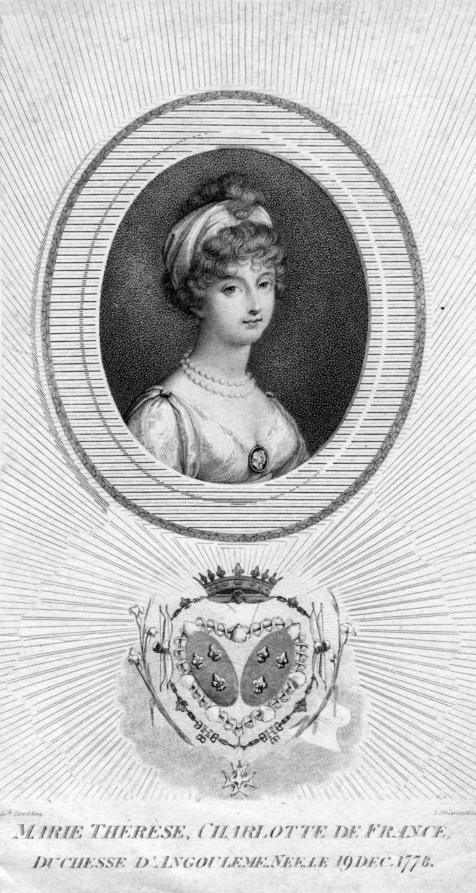 Marie-Therese-Charlotte de Bourbon, hertuginde af Angouleme og Dauphine af Frankrig, 1805. af Luigi Schiavonetti