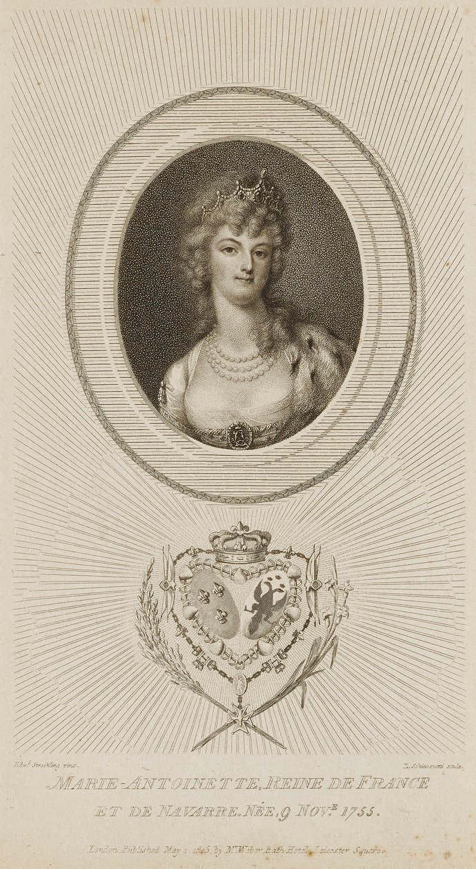 Marie Antoinette, dronning af Frankrig af Luigi Schiavonetti