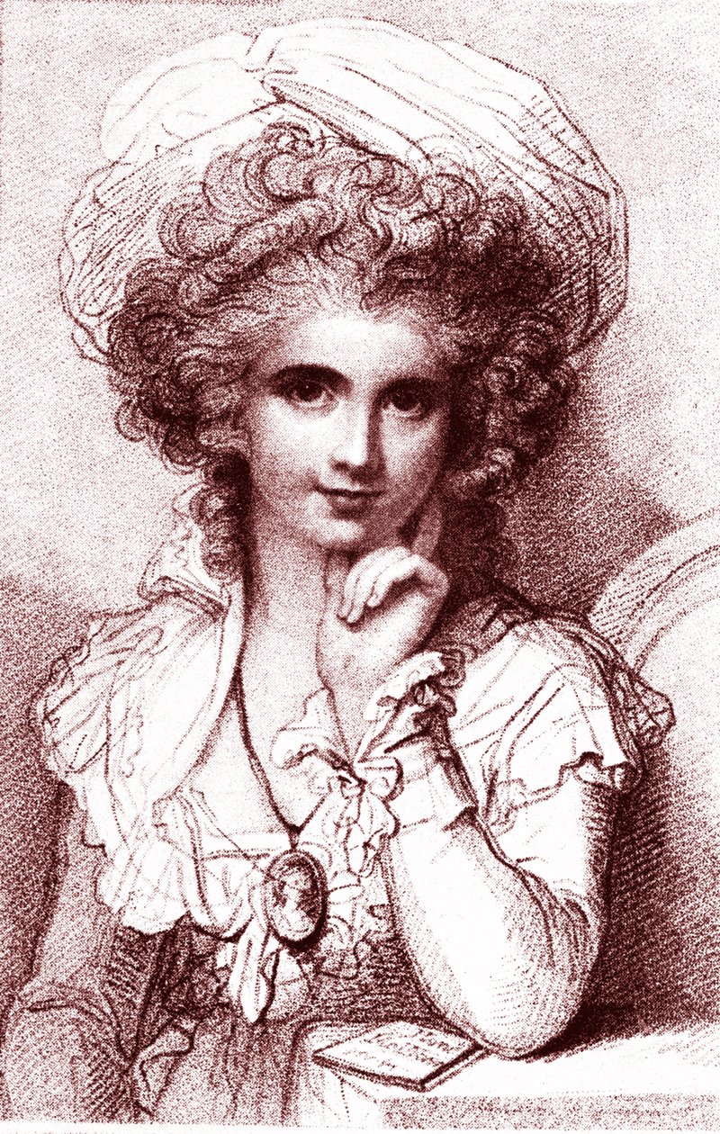 Marie COSWAY (1760-1838), engelsk italiensk maler. Gravering af Luigi Schiavonetti (1765-1810) af R. Cosway. 1930 af Luigi Schiavonetti
