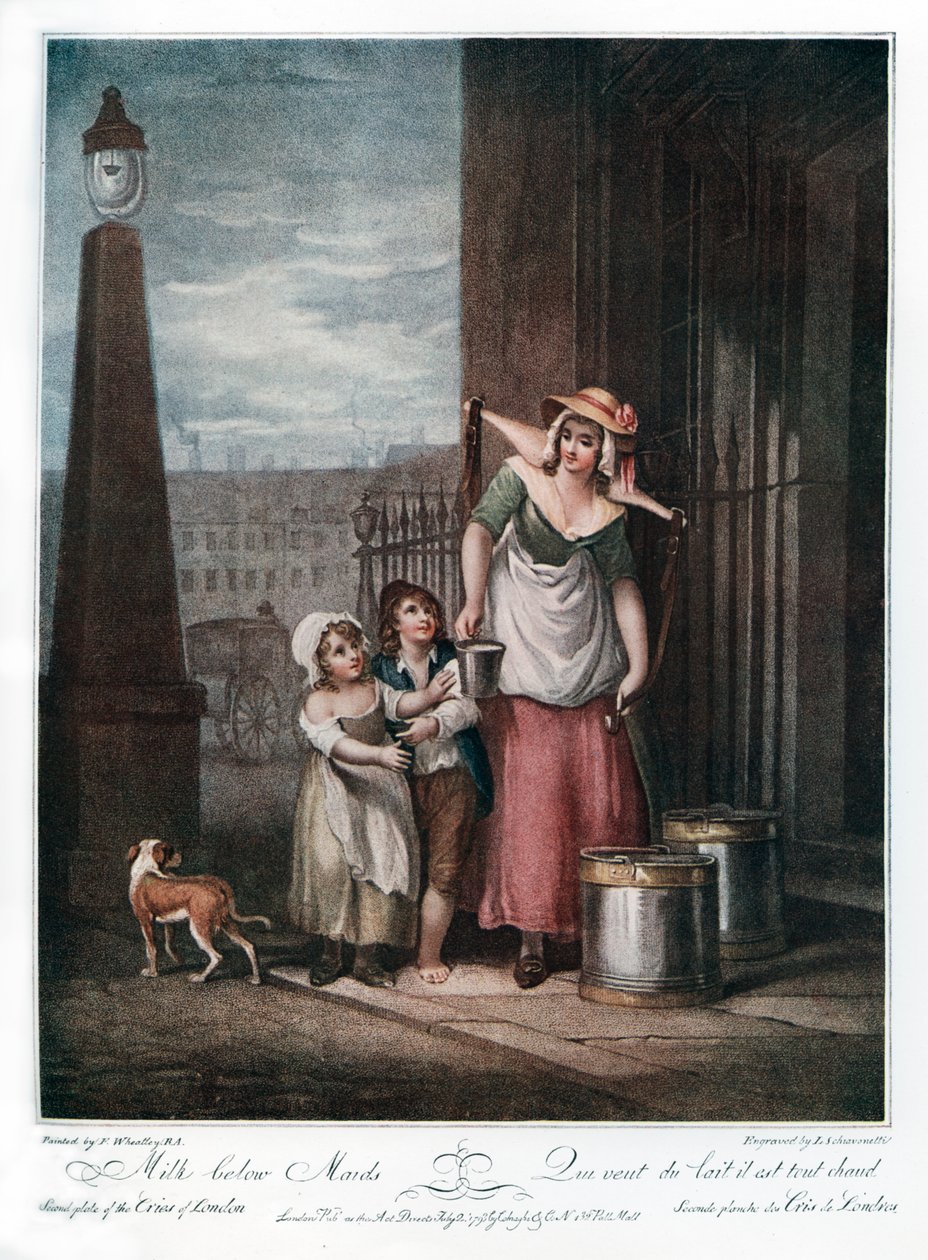 Mælk under tjenestepiger, 1793. af Luigi Schiavonetti