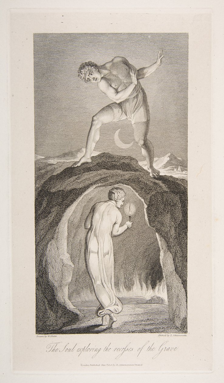 The Soul Exploring the Recesses of the Grave, fra The Grave, et digt af Robert Bl..., 1. marts 1813. af Luigi Schiavonetti