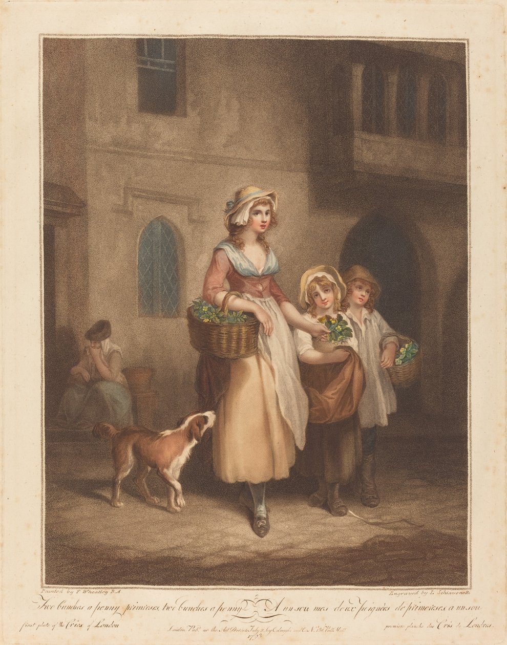 To bundter en øre, primula af Luigi Schiavonetti after Francis Wheatley