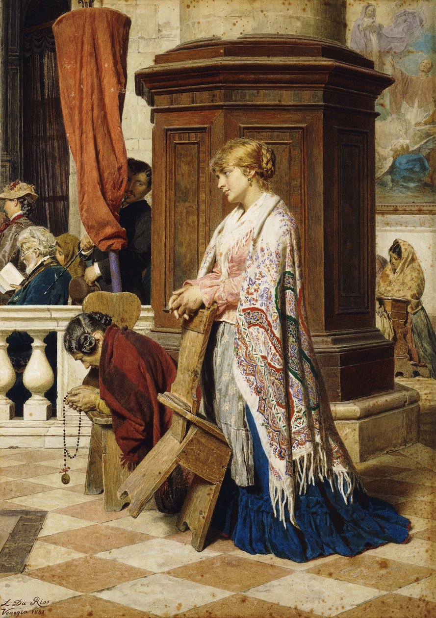 Fristelse i Guds hus, 1881 af Luigi da Rios