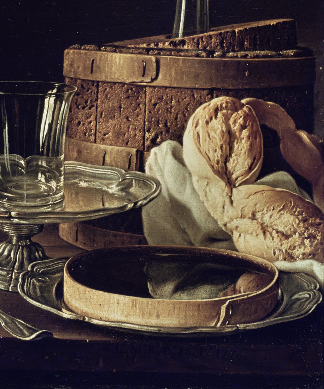 Stilleben. The Snack (detalje af 180439) af Luis Egidio Melendez