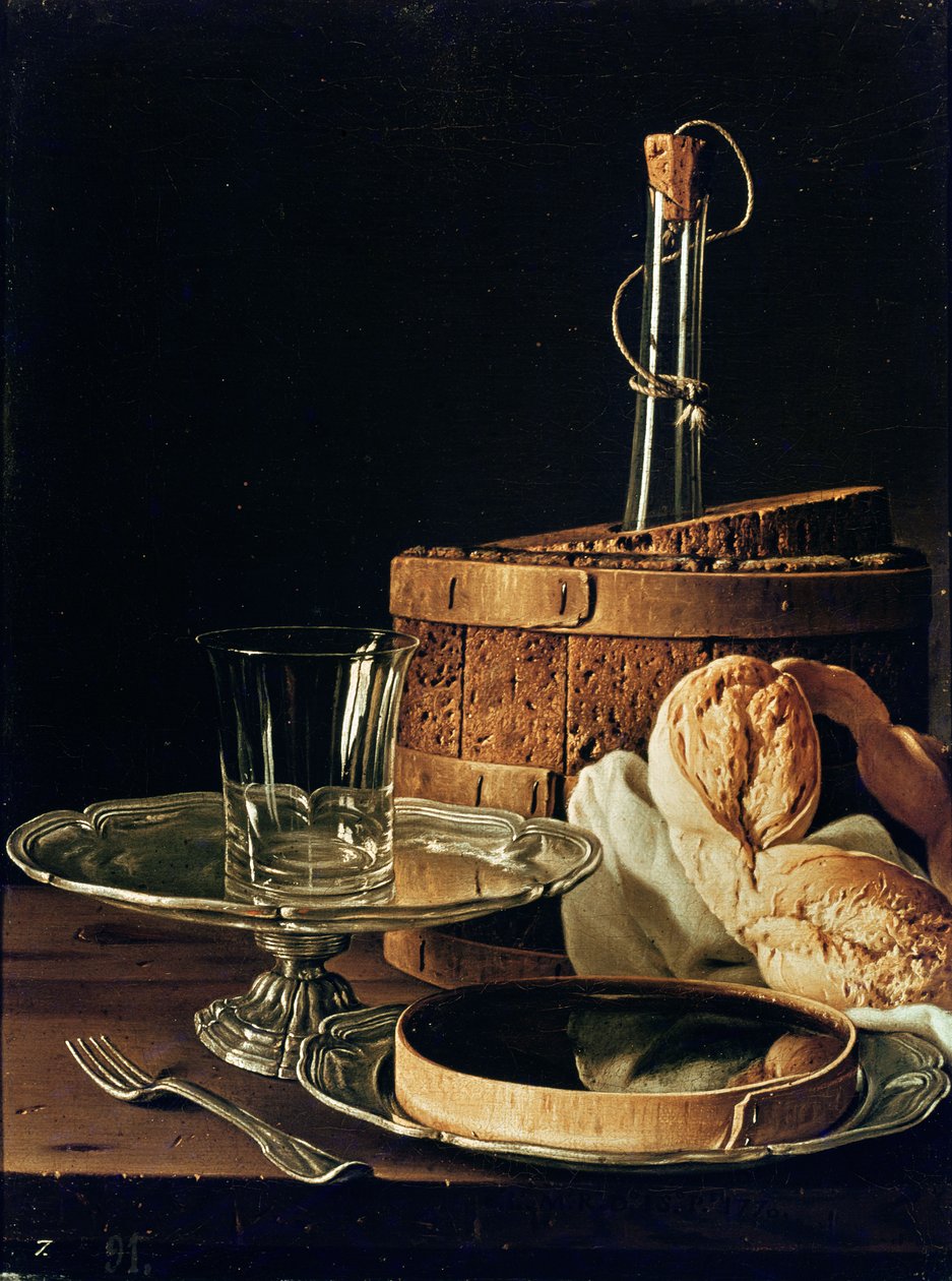 Stilleben. The Snack (se 259351 for detaljer) af Luis Egidio Melendez