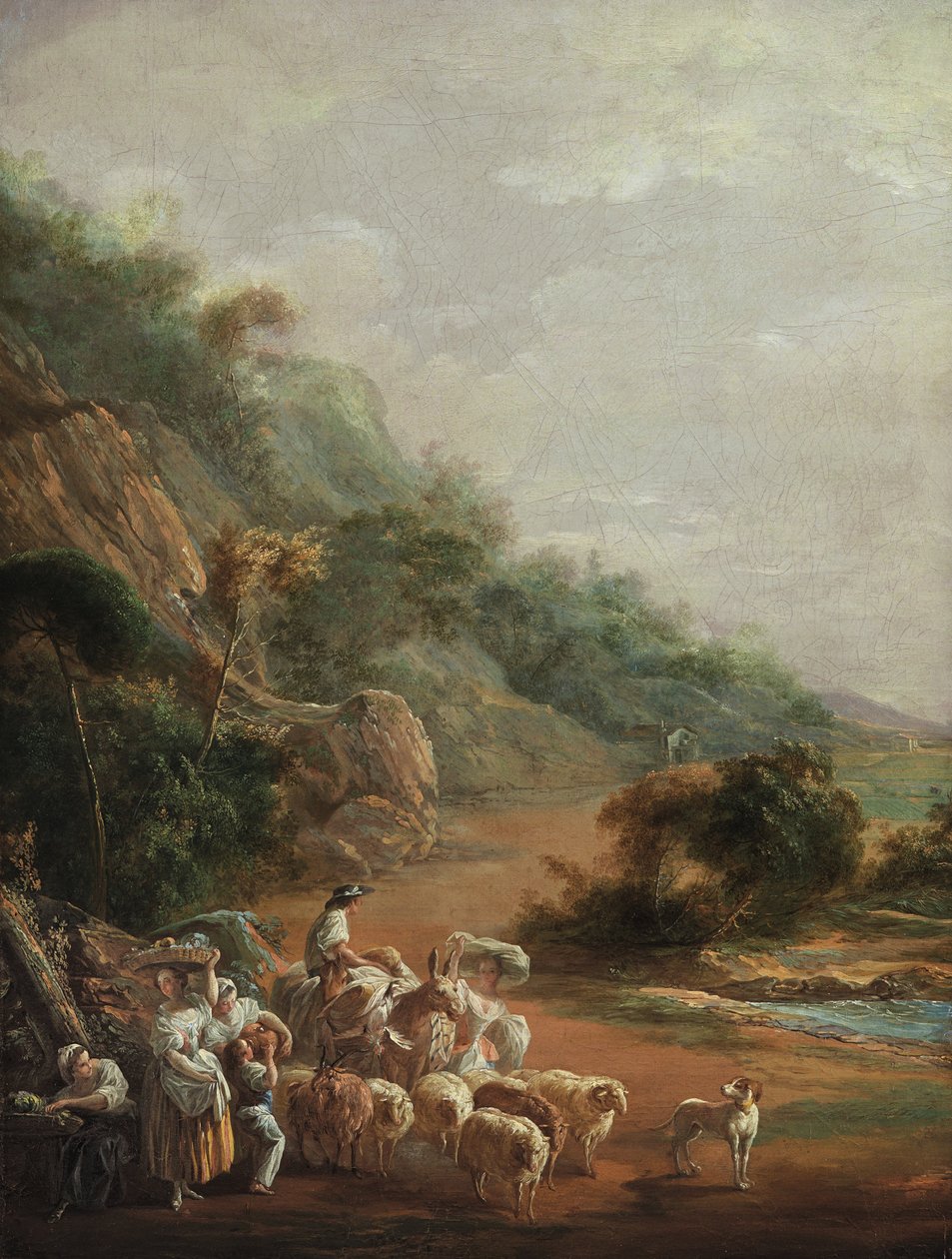 Scene med landsbyboere (fragment) af Luis Paret y Alcazar
