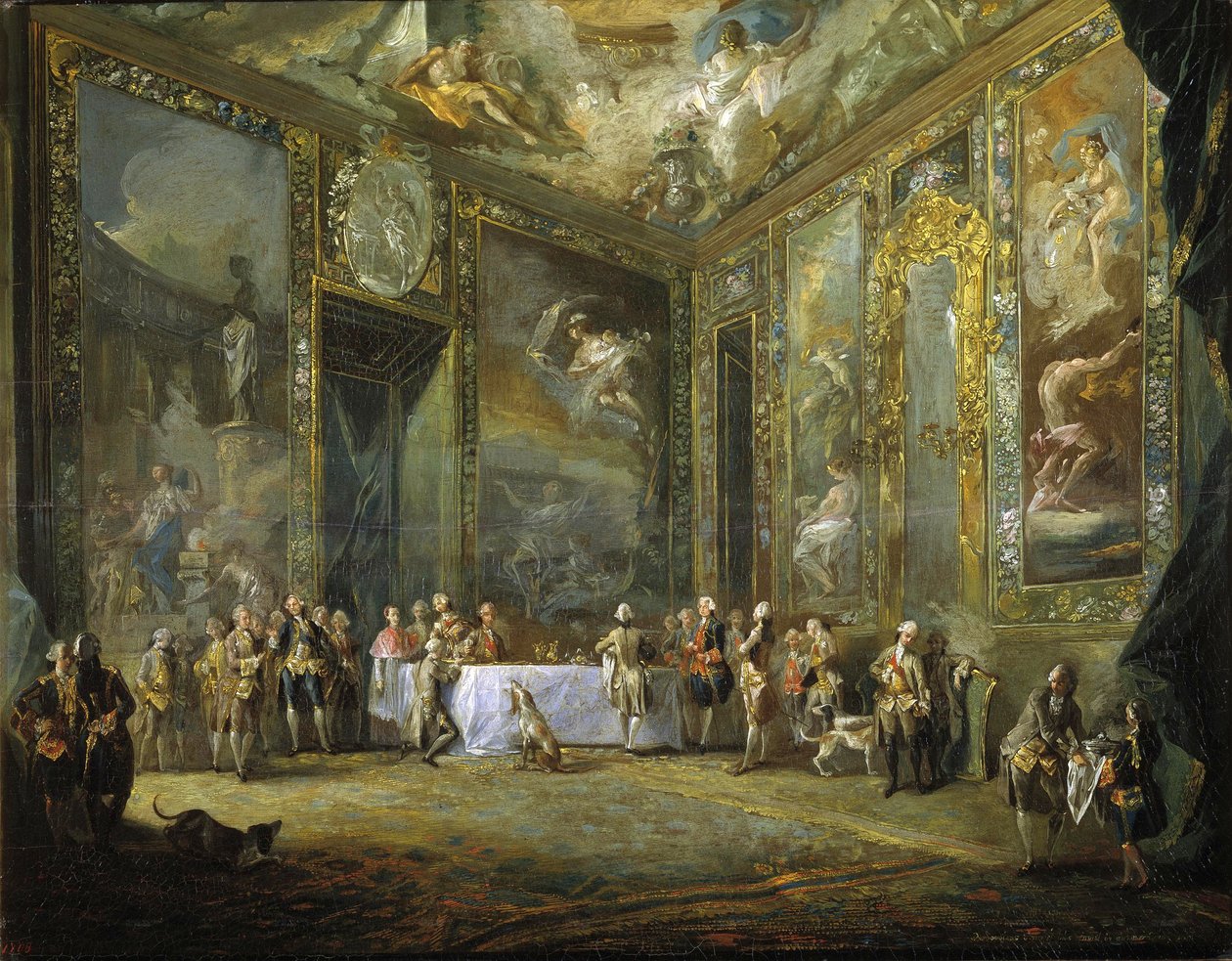 Charles III Spisning ved hoffet Español af Luis Paret y Alcazar
