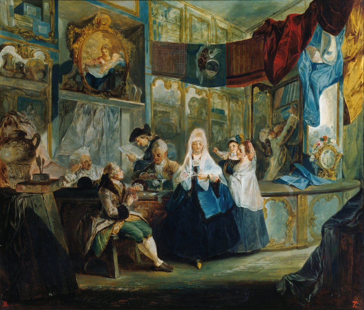 The Shop of anticuarian Geniani af Luis Paret y Alcazar