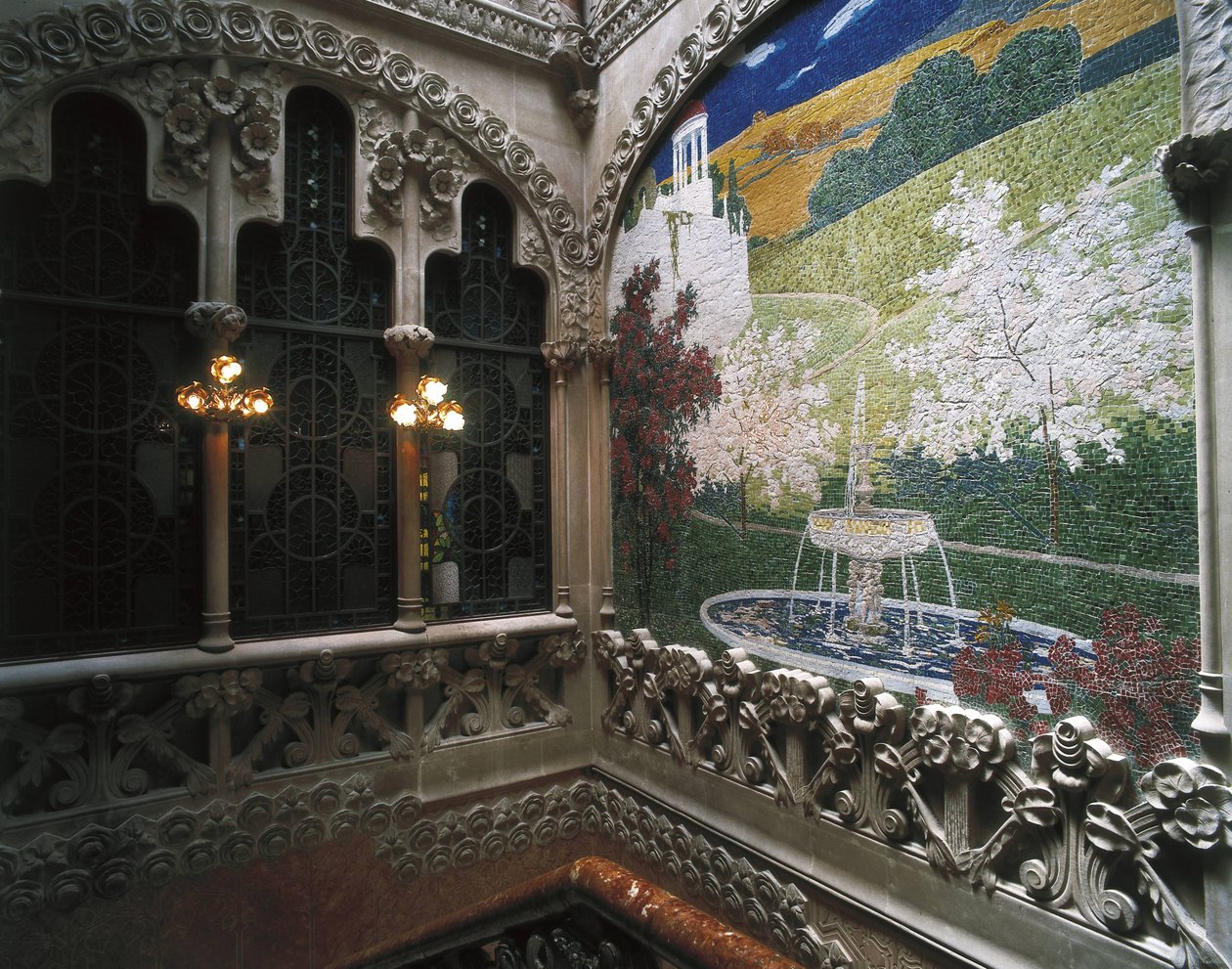 Mosaiques, Casa Nava (1901-1907), a Reus - DOMENECH I MONTANER, Lluis (1850-1923). Navas-huset. 1901-1907. SPANIEN. Reus. Navas-huset. Indvendig mosaikudsmykning. Modernisme. Arkitektur. af Luis Domenech i Montaner